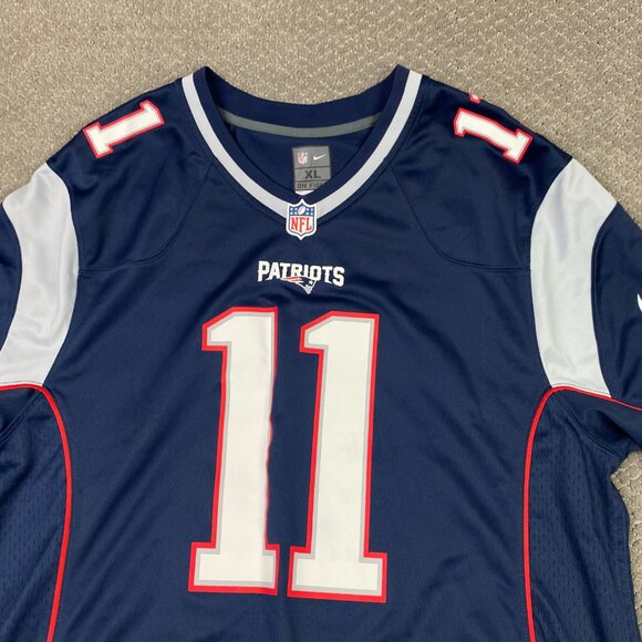 Julian Edelman New England Patriots Jersey Men's XL Blue Football Nike On Field - Picture 2 of 9